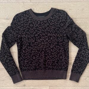 Banana Republic Leopard Print Sweater - Black and Brown